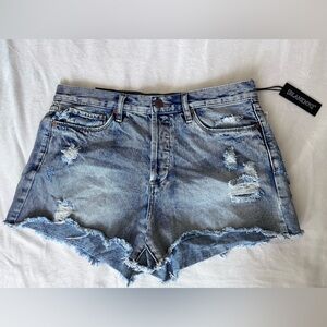 BLANKNYC SIZE 30 Large Denim ripped Shorts light blue Womens NEW NWT $108
